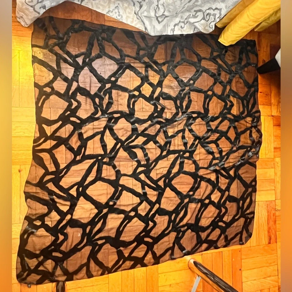 Paco Rabanne black square scarf/wrap 45x45 inch